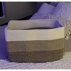 New Large Blanket Basket, Rectangle Woven Baskets for Storage, Nursery Blank